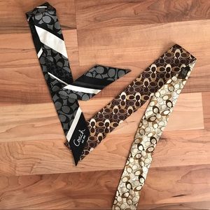 Two coach silk scarfs